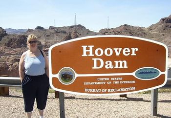 wife at the hoover dam