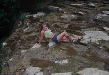 fun at the waterfall