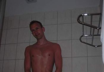 in the bathroom at holiday