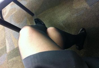 Upskirt with Nylons. We want to trade