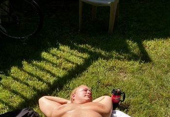 Sexy wife sunbathing