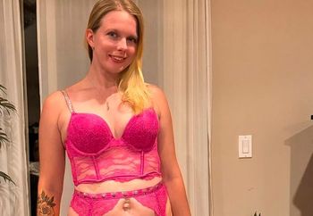 Blonde in pink