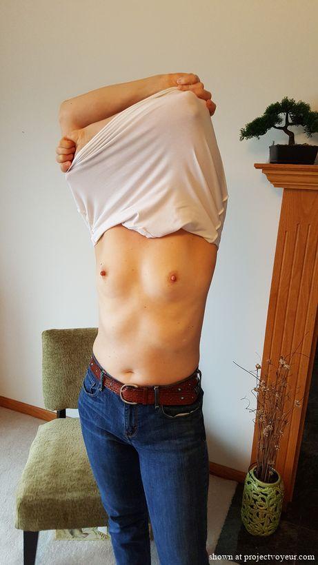 White T-shirt comes off - image5