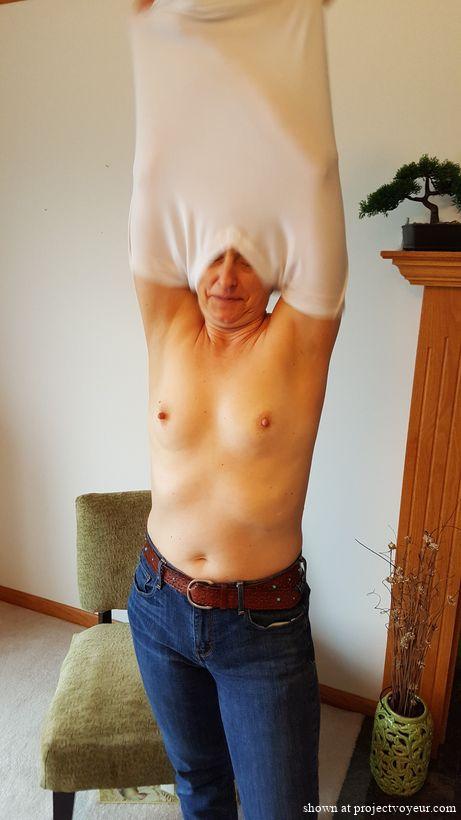 White T-shirt comes off - image6