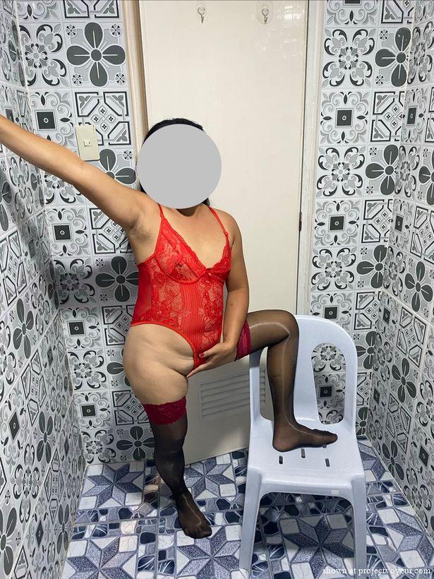 My beautiful wife in red lingerie - image3