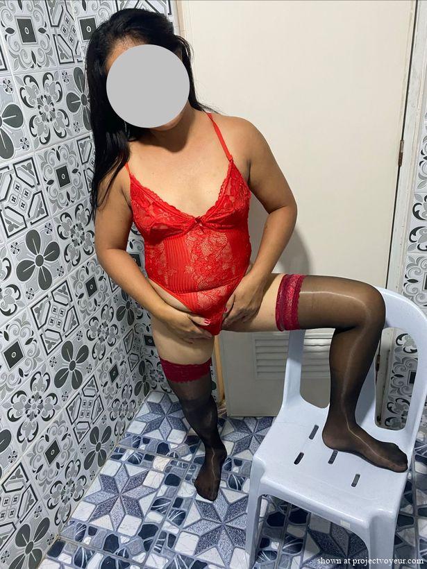 My beautiful wife in red lingerie - image7