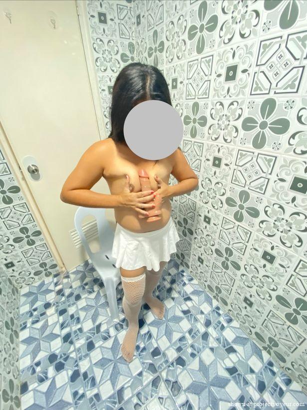 More in white with her favourite dildo - image1