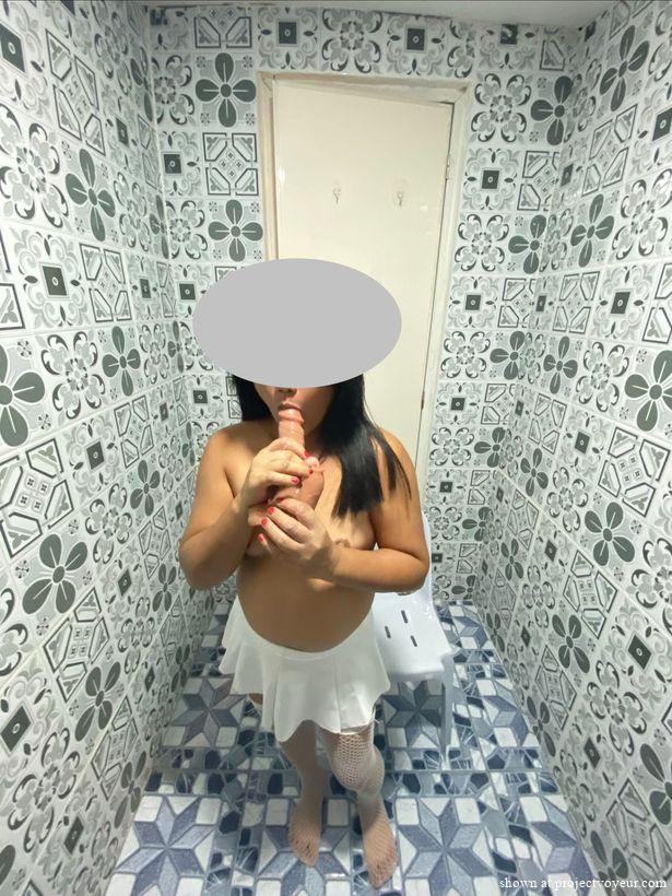 More in white with her favourite dildo - image4