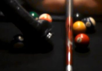 pool stick in puss