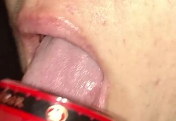 drinking cum from a shot glass