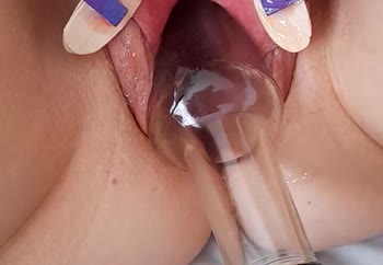 Bottle fuck after internal cumshot