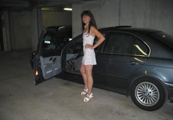 German Girl In A Basement Garage