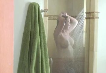 Cheryl in the hot shower