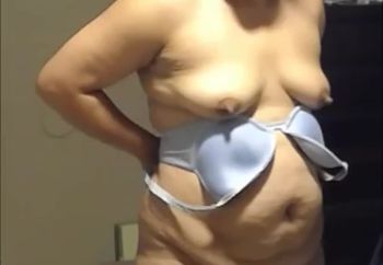 bbw wife getting dressed unaware