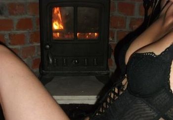 hot infront of the fire