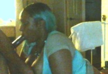 In her mouth
