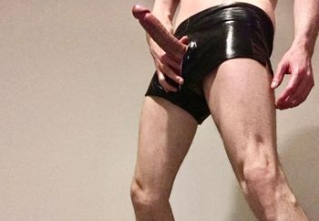 In my PVC shorts