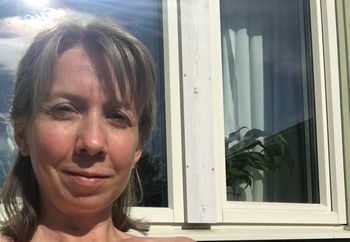 Sunbathing in see through top