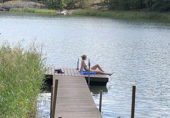 Sunbathing at summer place 
